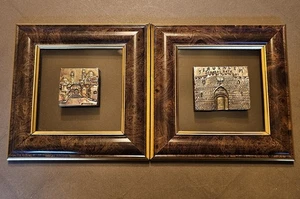 2 GORGEOUS VINTAGE MONITIN ISRAEL plaques Jerusalem silver 925, Gold   - Picture 1 of 6
