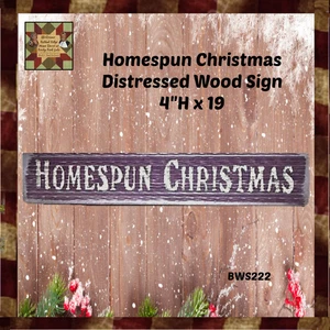 Homespun Christmas Distressed Wood Sign - Picture 1 of 2