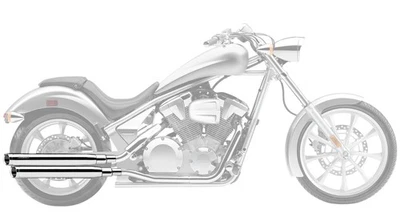 Cobra Boulevard Slash-Cut Chrome Slip-On Mufflers Honda VT1300CR/CS/CT/CX (1133) - Image 1 of 4