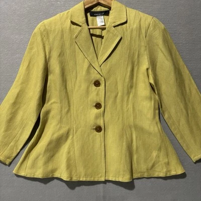 JONES NEW YORK  Jacket Women Sz 6 Yellow Cottagecore Flared Business Casual Pro - Image 1 of 4