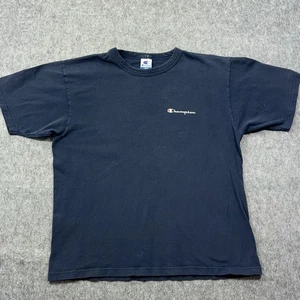 Vintage Champion Shirt Men’s Large Blue Blank 90s Made in USA Single Stitch - Picture 1 of 9