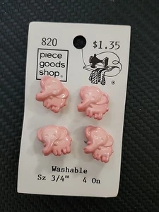 Vintage Knöpfe auf Karten 3 rosa SCHWEINE abwaschbar Kunststoff - Bild 1 von 3