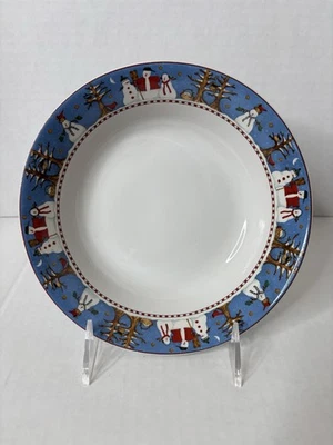 Juego de 4 cuencos de sopa/cereal navideños Debbie Mumm muñeco de nieve Sakura de Oneida Foto 1 de 4