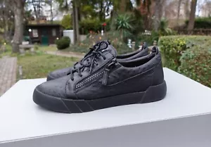 GIUSEPPE ZANOTTI SHOES 44 shoe sneaker sneakers zips black ostrich print low top - Bild 1 von 13