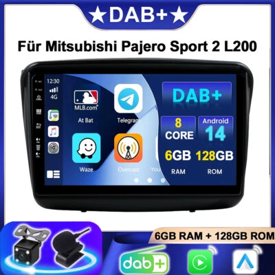 DAB+ Für Mitsubishi Pajero Sport 2 L200 2009 ANDROID 14 AUTORADIO CAR PLAY HDMI - Bild 1 von 4