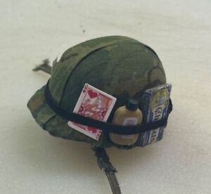 1/6 scale Vietnam War USMC or Army M1 helmet w Mitchell camo + accessories