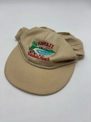 Sombrero Waikiki Beach Hawaii Strapback Bronceado Beige Clásico Logo Papá Ajustable Foto 1 de 4