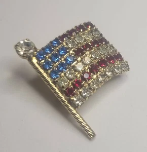 Broche Patriótico Bandera Americana Cristal Estrás - Imagen 1 de 4