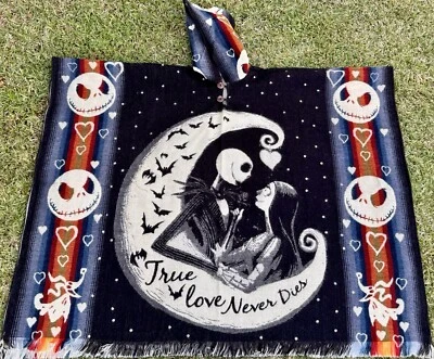 The Night Mare Before Christmas Alpaca Wool Blend Poncho. Unisex Made In Ecuador - Image 1 of 4