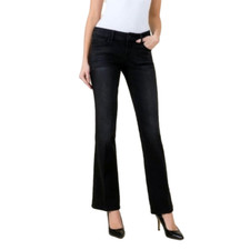 Level 99 Anthropologie Chloe Bootcut Jeans Size 31 Black Vintage Wash Stretchy