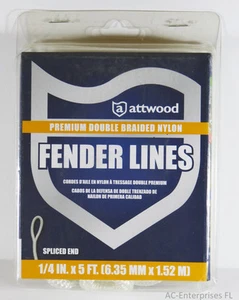 Attwood 1/4 in x 5 foot Double Braided Spliced End Fender Line - Picture 1 of 2