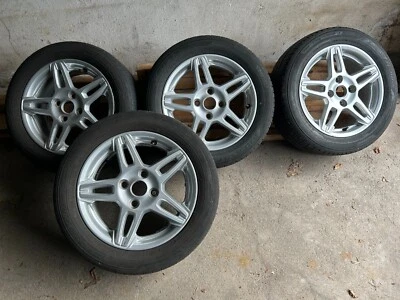 4x Sommerreifen 195/55 R15 auf Alu-Felge E 6J x 15 H2 (mit Gebrauchsspuren), - Bild 1 von 4