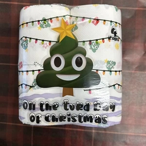 on the turd day of christmas Emoji Toilet Paper Funny Gift Loo Roll 4 rolls New - Picture 1 of 3