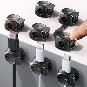 8Pack Cable Clips - Dual Spring & Clasp Wire Holders for Desk & Home - Afbeelding 1 van 9