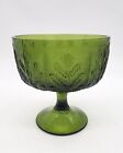 F.T.D. Vase planteur de plat à bonbons feuille de chêne vert vintage années 70 piédestal