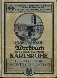 Adressbuch der Stadt Karlsruhe 1935 1936 Baden Württemberg - Bild 1 von 4