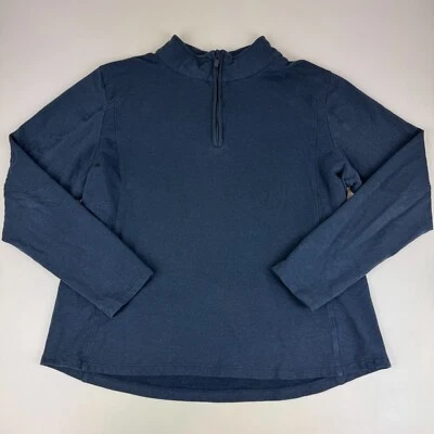 Tasc 女式 XL 码 Apex 抓绒 1/4 拉链海军蓝套衫运动休闲 — 第 1/4 张图片