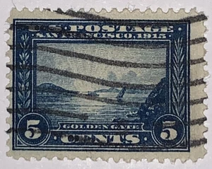 TRAVELSTAMPS: 1913 US Stamps Scott # 399 , Golden Gate, used, ng,Pan-Pac Issue, - Picture 1 of 5