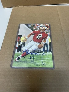 SAN FRANCISCO 49ERS STEVE YOUNG SIGNIERTE TORLINIENKUNSTKARTE HOF 2005 JSA Selten! - Bild 1 von 2