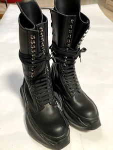 SUPER SWEET! Rick Owens_DRKSHDW High Lace-Up Mod Military Boots IT 42 - Picture 1 of 11