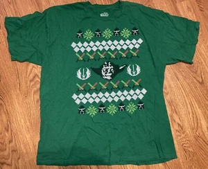 Star Wars Lucasfilm Yoda Ugly Sweater Green Christmas T-Shirt Size XL - Picture 1 of 3