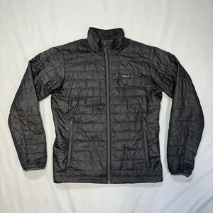 Patagonia Mens Puffer Jacket Nano Primaloft Black STY84212 Full Zip Size M TEAR* - Picture 1 of 22