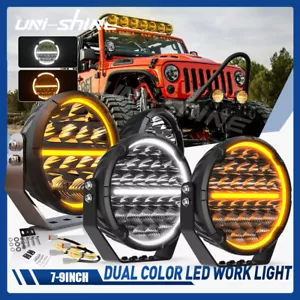 7/9inch Round LED Driving Lights DRL Spot Flood Combo Offroad Spot 4x4 Fog DRL - Foto 1 di 12