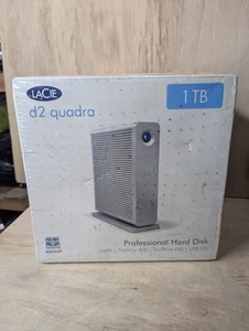 NEW! Unopened! LaCie D2 Quadra 1TB USB 2.0/ Firewire 400/Firewire 800/ -NICE! - Afbeelding 1 van 4