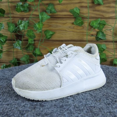 阿迪达斯男孩运动鞋 T 7 码中号白色合成懒人鞋 — 第 1/4 张图片