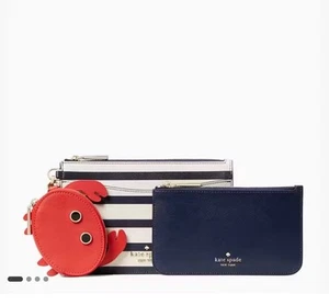 NWT Kate Spade Pinch Me Crab Wristlet Multi 3 Piece -crab coin purse- cardholder - Picture 1 of 9