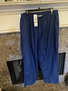 Neu mit Etikett $ 52 Alfred Dunner Damenhose 16 W blau Denim gerades Bein Pull-On Stretch - Bild 1 von 6