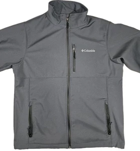 Columbia Jacket Mens Large Ascender Softshell  WM6044 Gray Water Resistant  - Picture 1 of 8