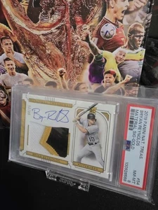 BRYAN REYNOLDS /25 Material Gold Auto Patch 2019 Panini National Treasures PSA 8 - Picture 1 of 2