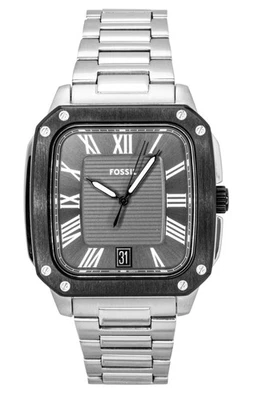 Fossil Analog Crosby Stainless Steel Grey Dial Quartz FS6122 Men's Watch - Immagine 1 di 4