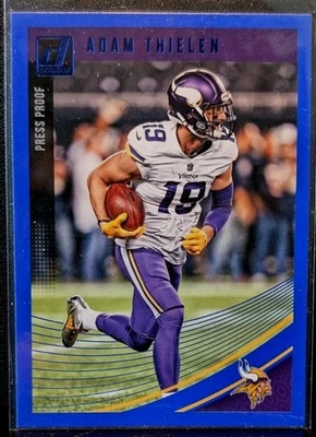2018 Panini Donruss Press Proof Blue Adam Thielen #174 Minnesota Vikings WR (jc) - Image 1 of 2