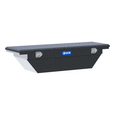 UWS 63" Angled Crossover Tool Box, Low Profile Matte Black Aluminum Storage Foto 1 de 4