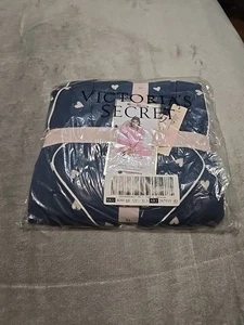 Victoria’s Secret Modal Long Pajama Set Heart Print Teal Blue Size XL New - Picture 1 of 5