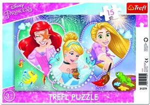 Rompecabezas de piso Trefl marco de 15 piezas para niños Disney tres princesas sonrientes NUEVO - Imagen 1 de 1