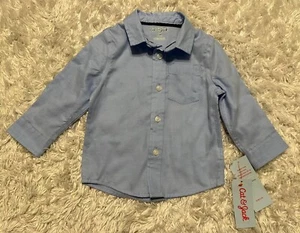 Cat & jack Toddler Boys Shirt Button-Down Long Sleeve Collared Size 12M - Picture 1 of 5