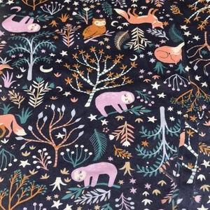 Carter's Girls 8/8A Pajama Set Snug fit Owl Fox Sloth Trees Cotton Dark Blue - Picture 1 of 12