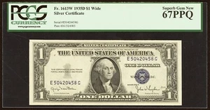 1935-D $1 Silver Fr. 1613W Wide PCGS 67 PPQ - Picture 1 of 2