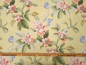 P Kaufmann MAGNOLIA TREE MERINGUE Yellow Pink Floral Designer Drapery Uph Fabric - Picture 1 of 4