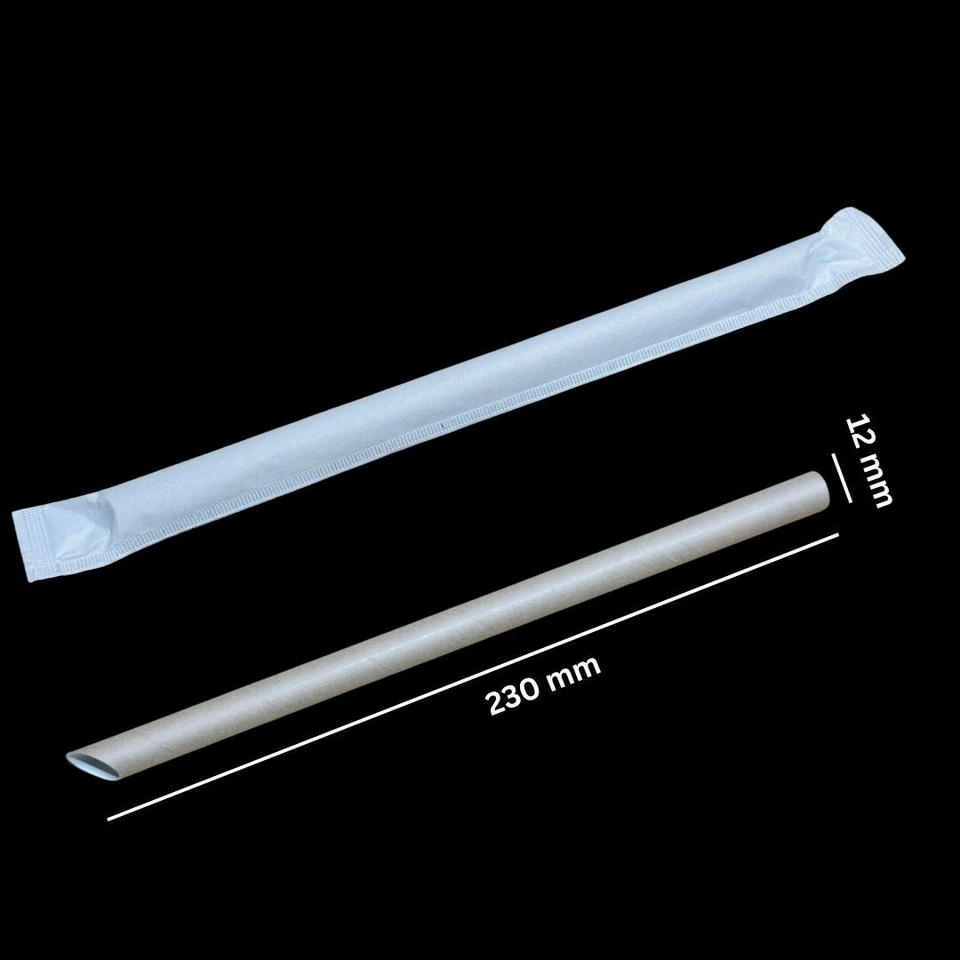 Eco-Paper Jumbo Straws – Durable, Individually Wrapped, 230×12mm, for Hot & Cold - Image 1 of 1