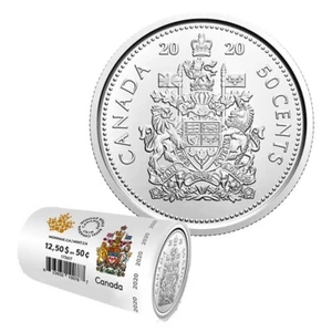 2020 CANADA 50 Cent Half Dollar FIRST STRIKE UNC Coin From Special Wrap Roll - Bild 1 von 4