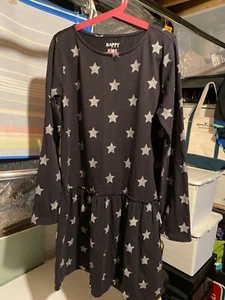 EUC Cute girls' dress EU 146/152 US  8/10 navy with silver stars - Picture 1 of 1