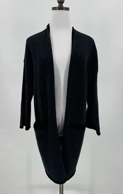 Cárdigan Suéter Abierto Eileen Fisher Para Mujer Gris Cachemira Negro Talla PL Foto 1 de 4