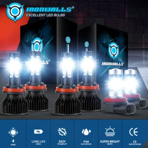 4-sides H9 H11 H11 LED Headlight Bulbs Kit High Low Beam Fog Lights White 6500K - Imagen 1 de 17