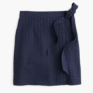 J.Crew Tall textured wrap mini skirt Navy Size T10 item #J1637 J - Picture 1 of 4