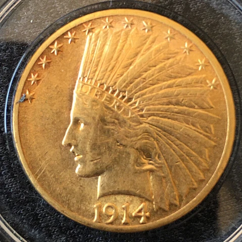 1914-D $10 Gold Indian Eagle Coin Cover