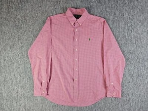 Camisa Ralph Lauren Abotonada Para Hombre Talla XL Ajuste Personalizado Rosa A Cuadros Manga Larga - Imagen 1 de 8